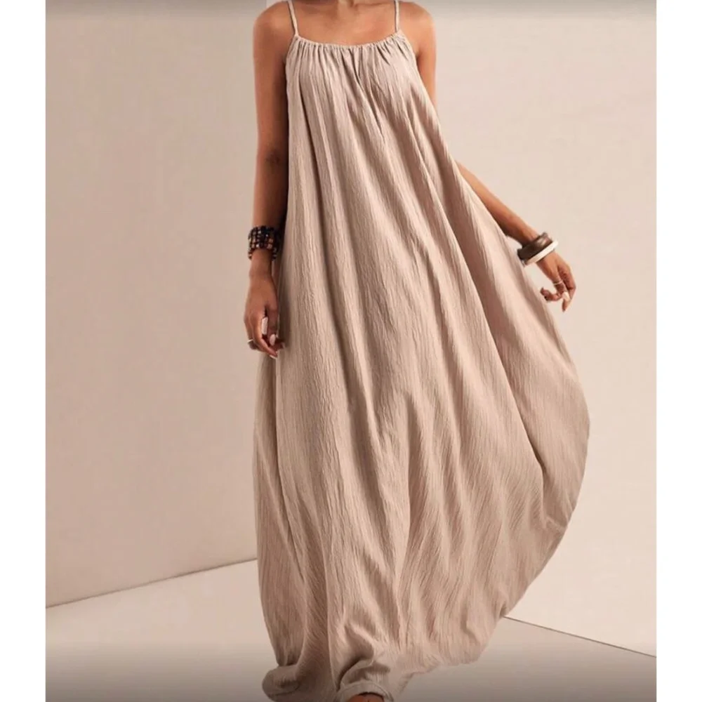 Comfy khaki cami maxi dress